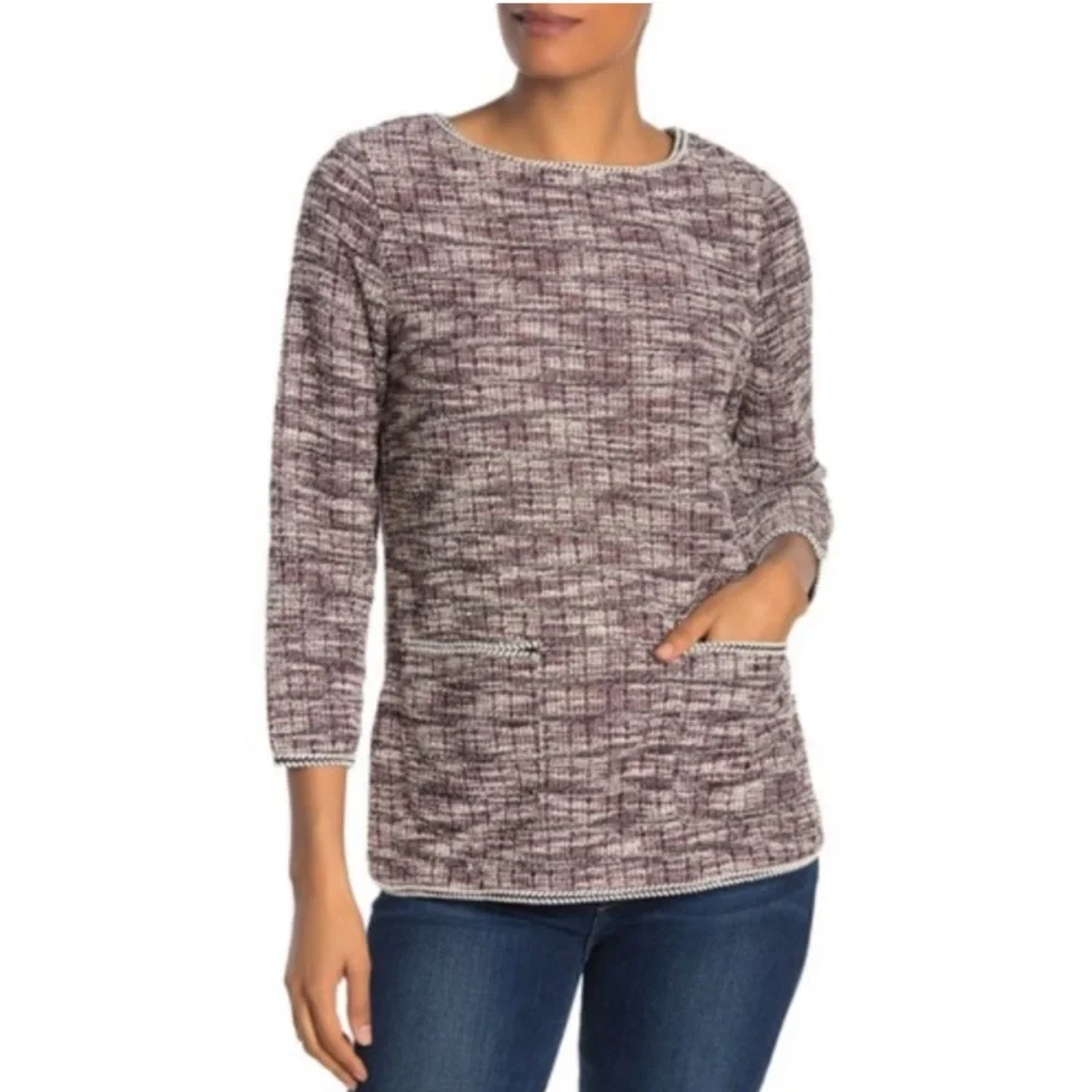 Max Studio Long Sleeve Tweed Pullover Sweater Size XS